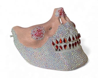 rhinestone Santa skull mask