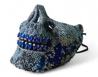 Helmask med blå strass