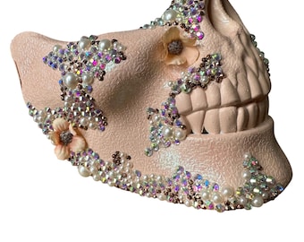 Rhinestone Skull Mask: Festival Costume Wear