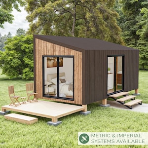Tiny House-plannen 10 x 20, huisjesplattegronden, kleine huisjes, kleine huisjes, kleine huisjes, doe-het-zelfplannen, huisjes Adu-plannen, prefab kleine huisjes