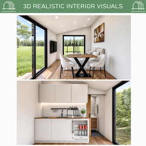Tiny House Plans 10 x 20, Cabin House Plans, Small House Plans, Tiny Cabin DIY Plans, Cottage House Adu Plans, Prefab Tiny Home Plans image 8