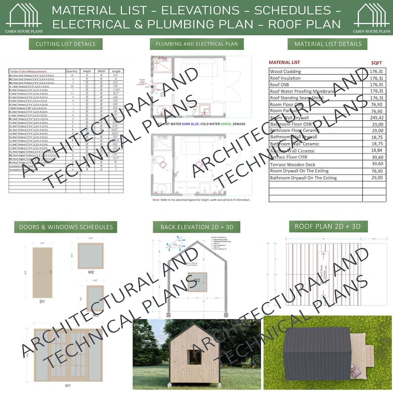 Tiny House Plan 10x12, Cabin DIY, Small House Plans, 1 Bedroom Cottage ...