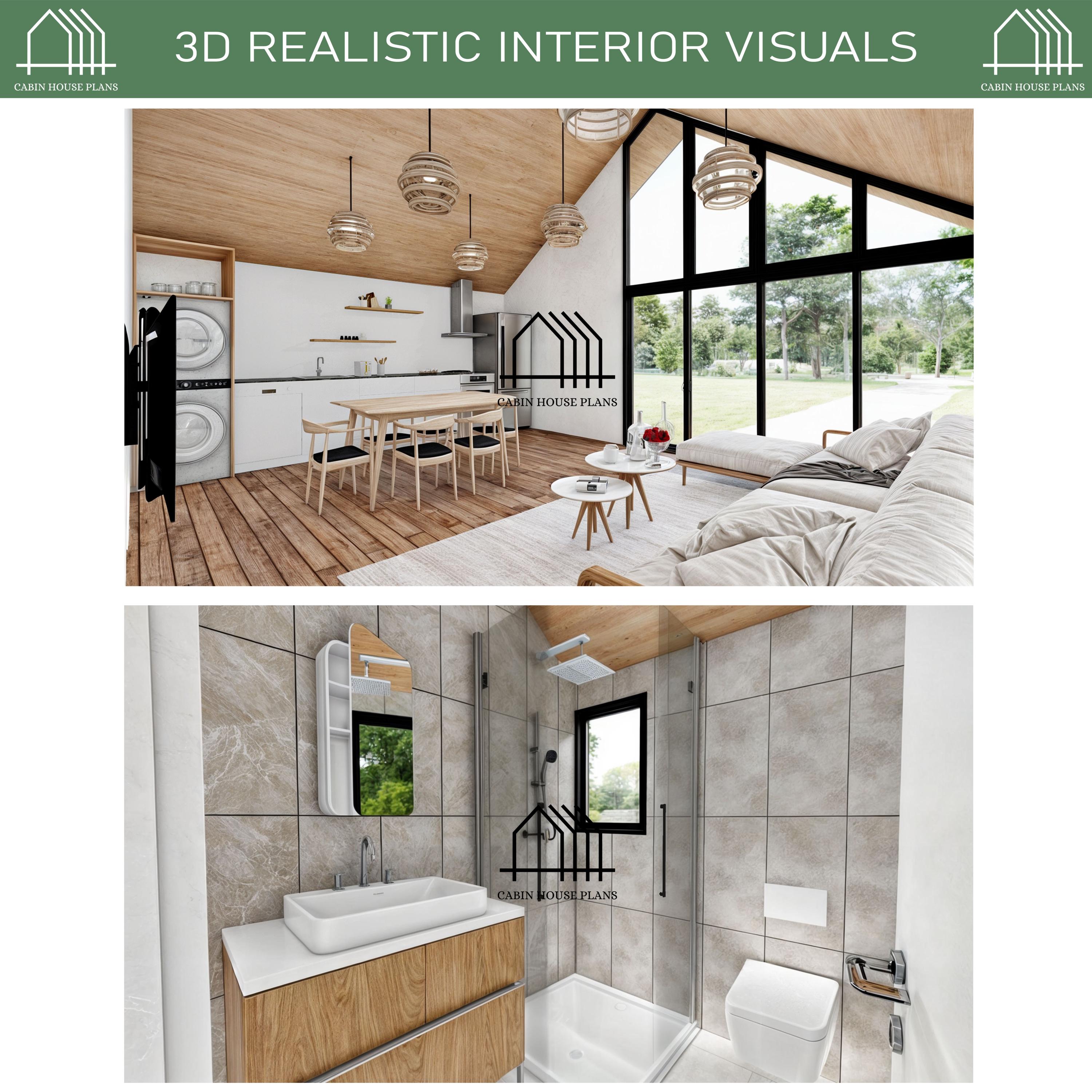 20' X 36' Nordic Cabin House Plans, 720 SQFT Barndominium Plan, 2 ...