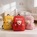 Personalized Teddy Bear Toddler Backpack, Embroidered Name Bag product logo