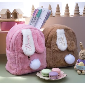 Sac à dos personnalisé lapin pour enfant, sac à dos personnalisé pour tout-petit pour tout-petits, sac à dos pour tout-petit, cadeau de rentrée scolaire, cadeau pour fille, cadeau d'anniversaire