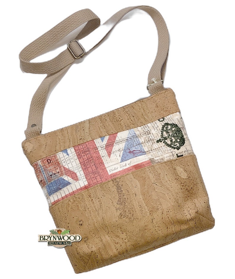 Crossbody Bag, Cork Crossbody Bag, Three Zipper Crossbody Bag image 2