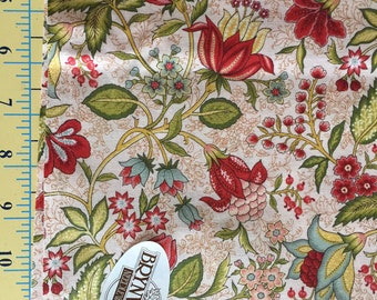 Bellagio Road Floral Print Fabric, Red Floral Cotton Fabric , Red Floral Fabric