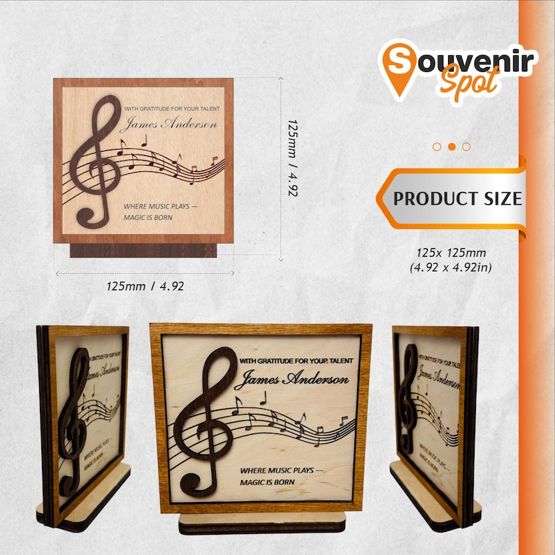 Plaque Notes Wooden Engraved Plaque, Custom Music Teacher Gift, Musician ...