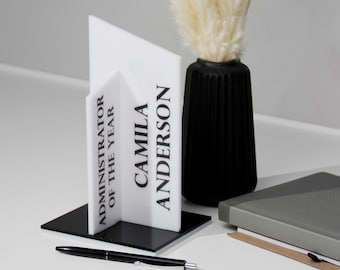 Corporate trophy acrylic award, custom leadership award plaque, appreciation business gift