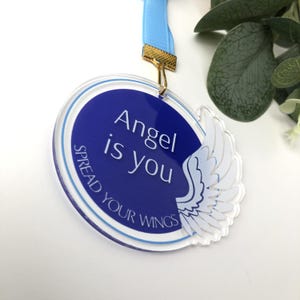 Acrylic medal with logo, Custom design, Acrylic achievement award, Medals with wings, Appreciation Gift, Personalized medals