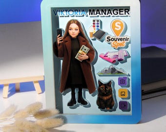Anpassad 3D-seriefigur för chef, porträtt från foto, 3D-akrylpresent, personlig actionfigur, karriärminne, företagspresent