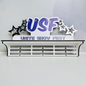 Medal hanger with shelf, Wooden medal display, Personalized wooden medal rack, Trophy shelf, Medal holder, Custom medal hanger