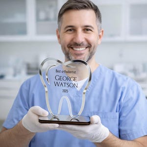 Premio de dentista personalizado, regalo de graduación, trofeo para consultorio dental, regalo para médico, placa de acrílico, letrero de escritorio, regalo para nuevo trabajo