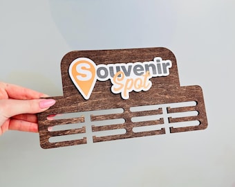 Medal hanger with name or logo, Wooden medal display, Personalized wooden medal rack, Small medal holder, Champion medal hanger gift