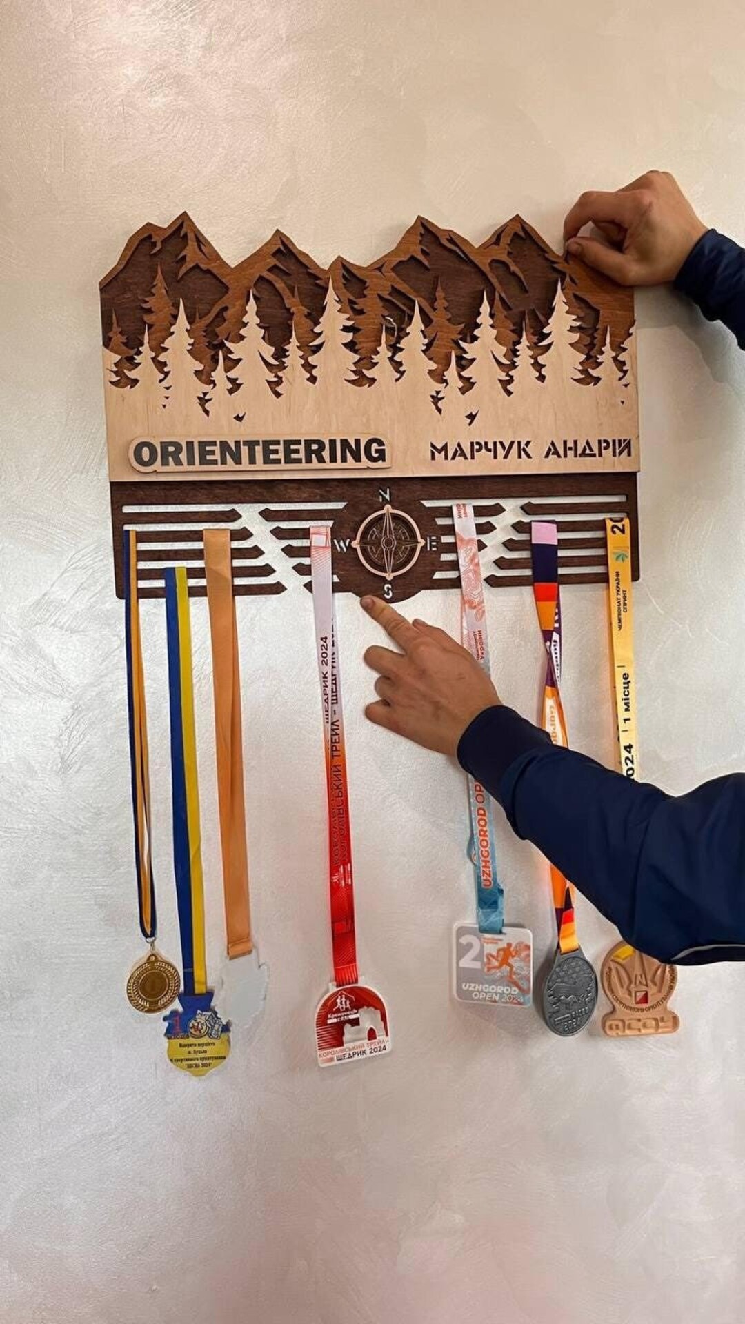 Custom Medal Hanger, Orienteering Medal Holder, Wooden Medal Holder ...