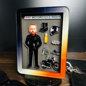 Custom Motorcycle Gifts For Motorcycle Riders, Personalized Biker Figurine, Handcrafted Motorcycle Lover Gift, Gift for Dad Motorcycle Rider