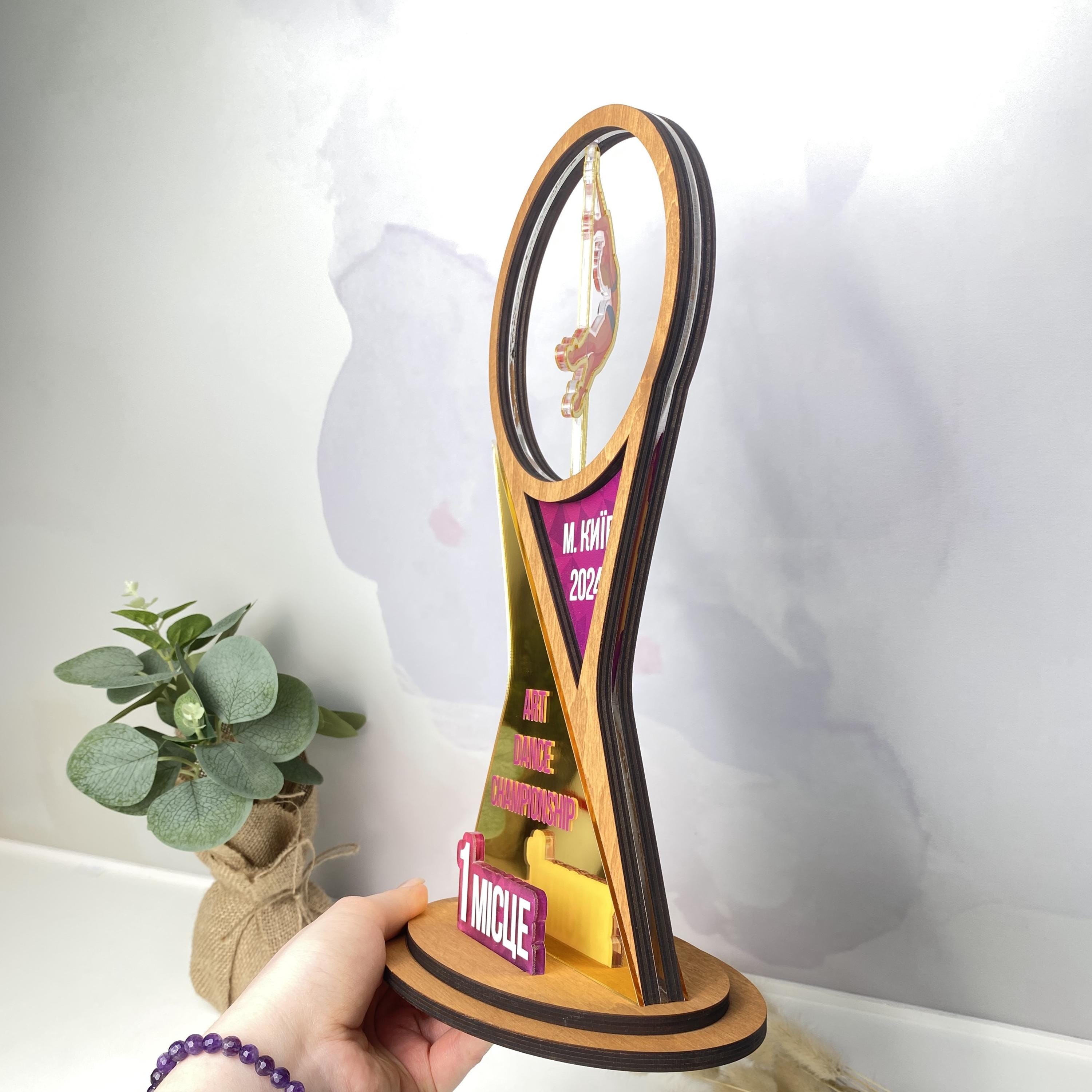 1980s vintage】polka dance trophy トロフィー Personalized Pole