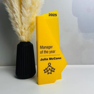 Corporate award, Best employee award, Personalized acrylic trophy, Trophy plaque for business, Appreciation corporate gift