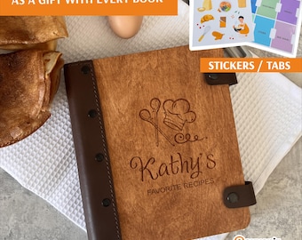 Personalized Recipe Book - Blank Cookbook Journal, Custom Kitchen Gift, Family Recipe Organizer, Holiday Cooking Present