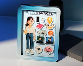 Anpassad 3D-tecknad figur från foto - Personlig akrylporträttpresent, unik actionfigur för chef, chef, kollega, julklapp