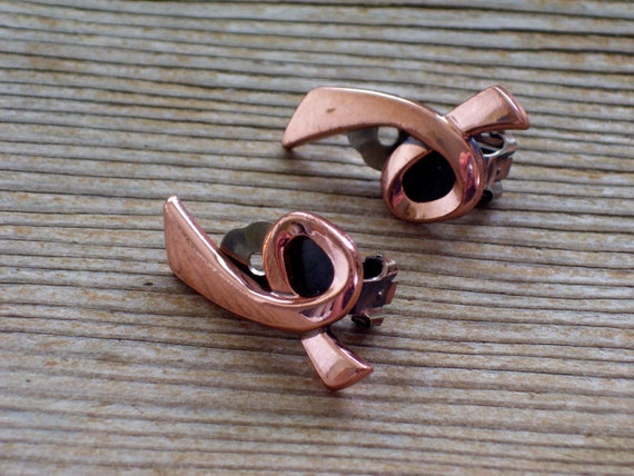 Vintage RENOIR Copper DEVOTION Earrings, Renoir C… - image 4