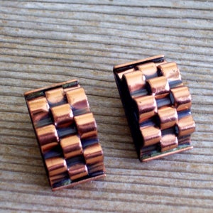 Renoir Basketweave Copper Earrings, Vintage RENOIR Copper Clip Earrings, Renoir Copper, Mid Century Copper Jewelry image 9