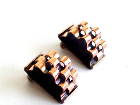 Renoir Basketweave Copper Earrings, Vintage RENOI… - image 10