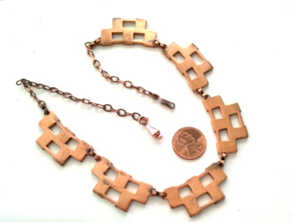 Rare Vintage RENOIR Copper Bold Modernist Geometr… - image 4
