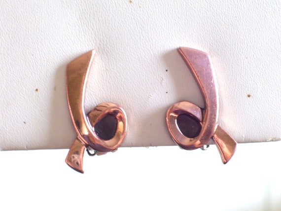 Vintage RENOIR Copper DEVOTION Earrings, Renoir C… - image 5
