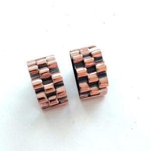 Renoir Basketweave Copper Earrings, Vintage RENOIR Copper Clip Earrings, Renoir Copper, Mid Century Copper Jewelry image 2