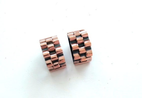 Renoir Basketweave Copper Earrings, Vintage RENOI… - image 2