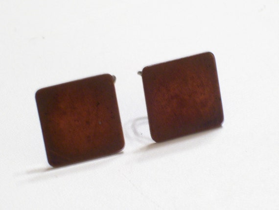 Rebajes Earrings, Vintage Copper Modernist Earrin… - image 2