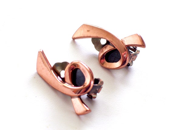 Vintage RENOIR Copper DEVOTION Earrings, Renoir C… - image 1