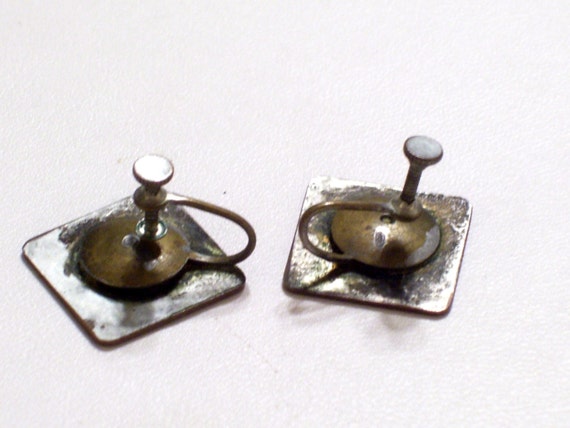 Rebajes Earrings, Vintage Copper Modernist Earrin… - image 4