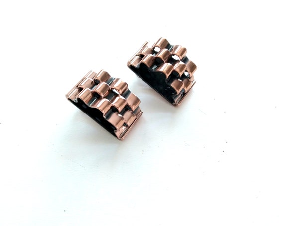 Renoir Basketweave Copper Earrings, Vintage RENOI… - image 1