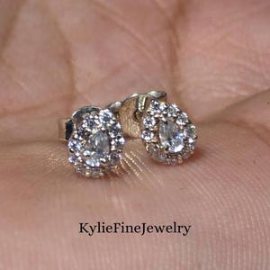 Pear Cut Halo Lab gewachsene Diamant Ohrstecker, 14k Diamant Gold Ohrringe für Frauen, perfektes Geschenk für sie