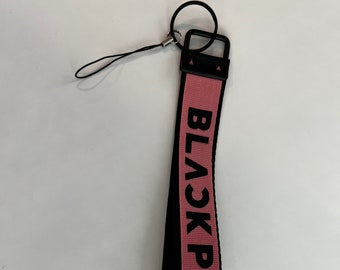 K-pop Light Stick Wristlet Lanyard - Black Pink- Double Layered