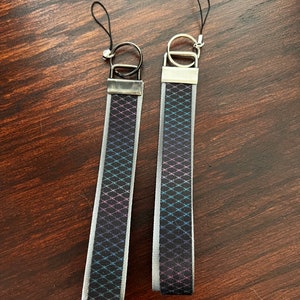 Wristlet Lanyard - Rainbow Net Pattern Key Fob keychain - Punk - SKA