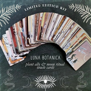 Kit Pagan Ritual Luna Botanica plant ally moon oracle cards w/ botanical blends