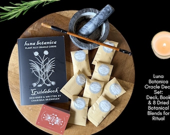 Zestaw kart Luna Botanica Oracle Deck Box Set – karty wyroczni Plant Ally, przewodnik i mieszanki botaniczne do leczenia i rytuałów