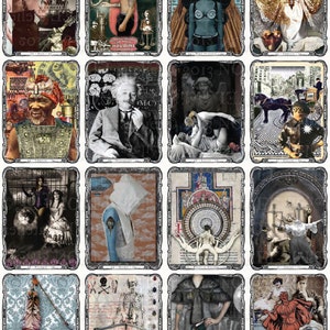 Digital Tarot Deck DIY downloadSteampunk postmodern collage cards image 1