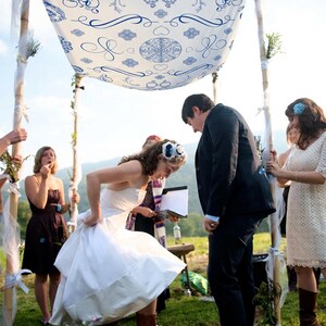 Artisan Wedding Chuppah Canopy – Personalized Fabric Chuppah – 9 Signature Designs image 12