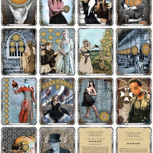 Digital Tarot Deck DIY downloadSteampunk postmodern collage cards image 5