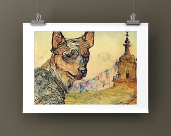 Cattle Dog Karma . giclee fine art print