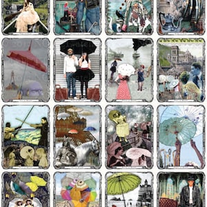 Digital Tarot Deck DIY downloadSteampunk postmodern collage cards image 3