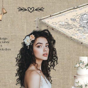 Tree of Life Wedding Chuppah Canopy – Crafted with Love Hand-Illustrated Organic Natural Fabric image 18