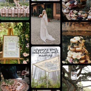 Tree of Life Wedding Chuppah Canopy – Crafted with Love Hand-Illustrated Organic Natural Fabric image 8