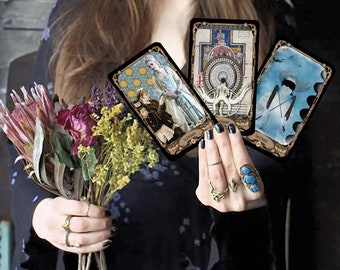 Tarot Deck Steampunk Tarot cards post modern collage oracle cards