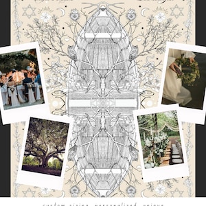 Tree of Life Wedding Chuppah Canopy – Crafted with Love Hand-Illustrated Organic Natural Fabric image 12