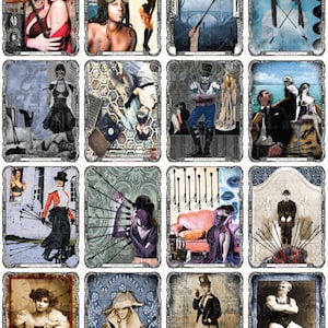 Digital Tarot Deck DIY downloadSteampunk postmodern collage cards image 4